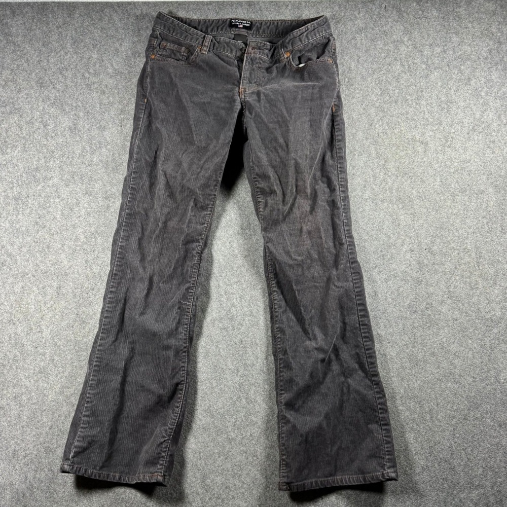 Polo Jeans Co Ralph Lauren Gray Corduroy Flare Pants Womens 26x27 Stretch Cotton
